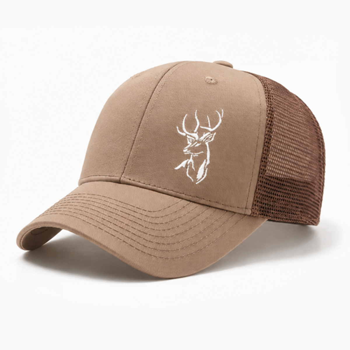 Deer Trucker Cap – Khaki Brown