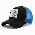 Wolf Patch Trucker Cap - Black/Blue