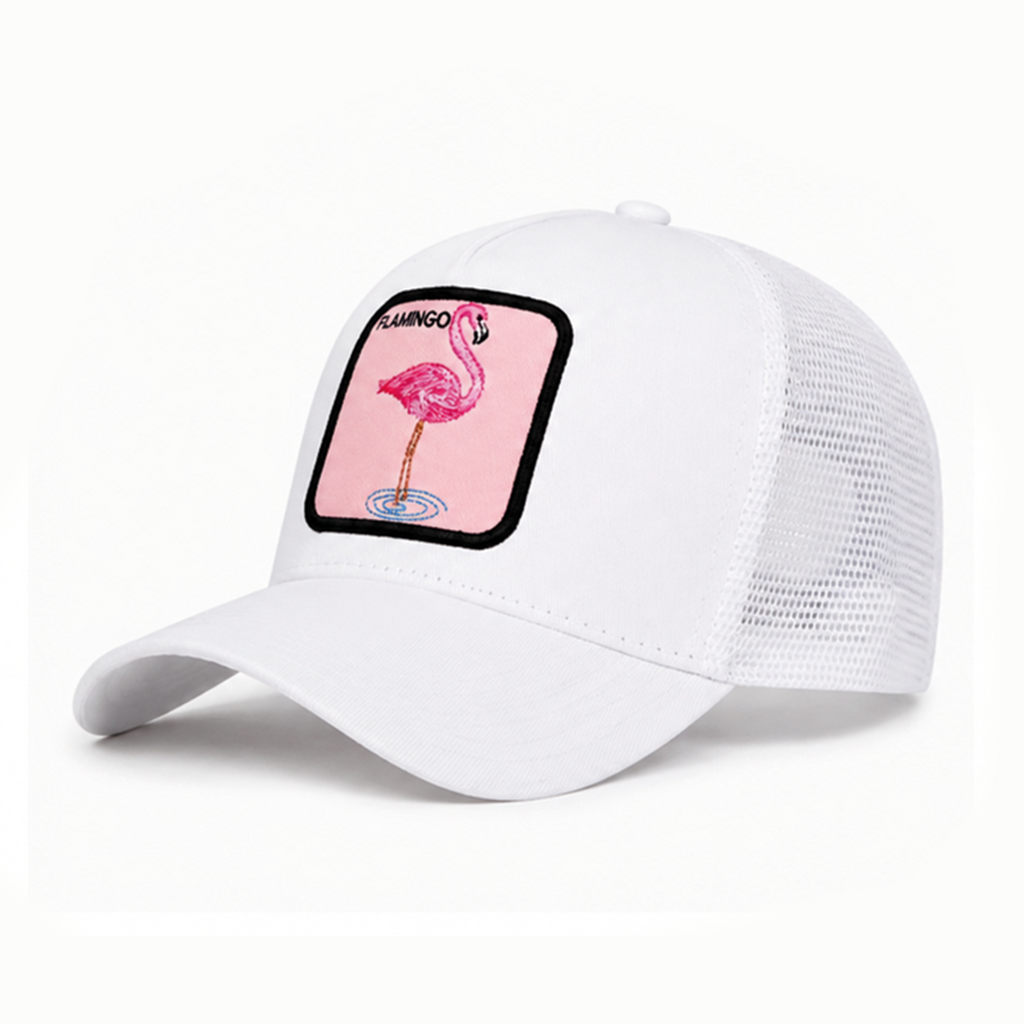 Flamingo Trucker Cap - White