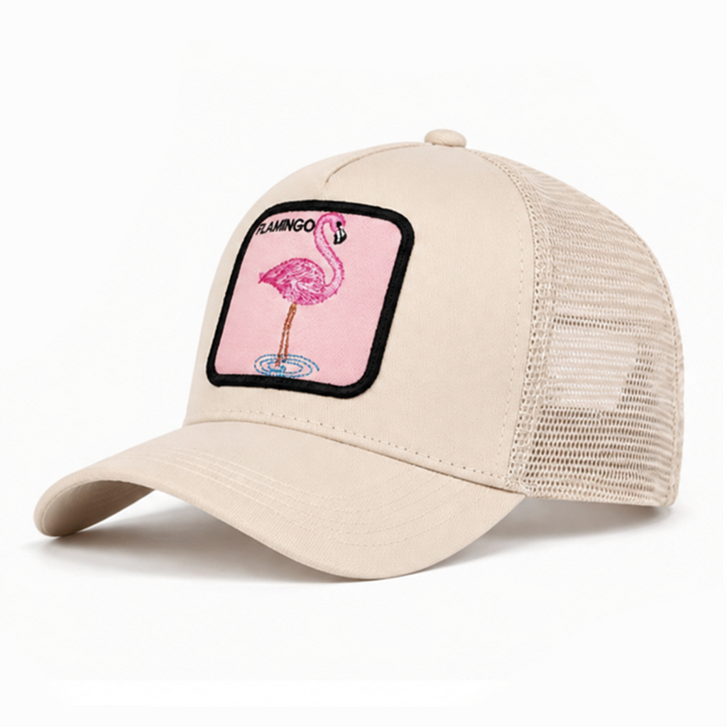 Flamingo Trucker Cap - Cream